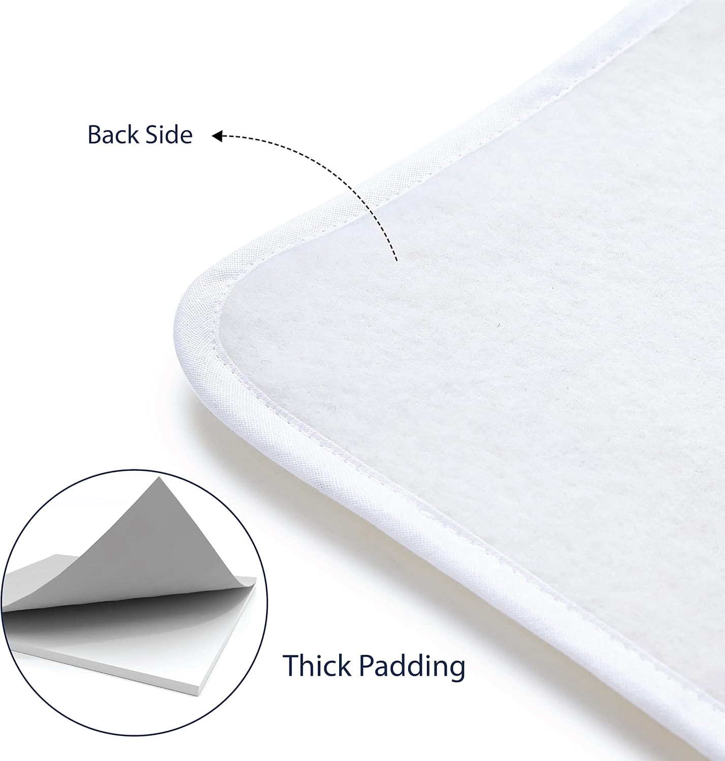 Encasa Homes Ironing Mat/Pad (Small 28"x20") with 3mm Padding & Silicone Iron Rest for Steam Pressing on Tabletop or Bed - Heat Resistant, Portable, Quilting & Travel Blanket - Daisy Beige