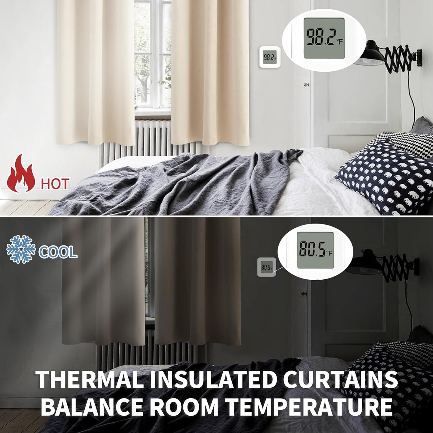 BGment Champagne Blackout Curtains for Bedroom 84 Inches Long - Thermal Insulated Room Darkening Curtain for Living Room, 42 x 84 Inch, 2 Panels