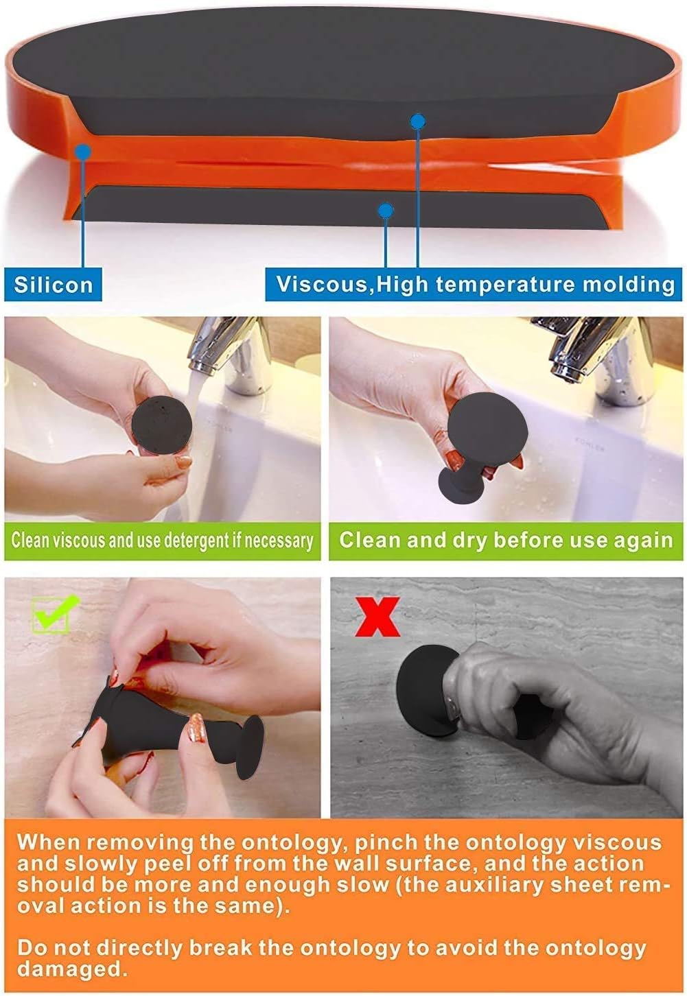 Door Stop, Silicone Magnetic Door Stop Holder Wall Mount Damage-Free with Durable Waterproof House Door Stopper,Eco-friendly Special Adhesive Door Stoppers No Need to Drill Collision Mute(Gray)