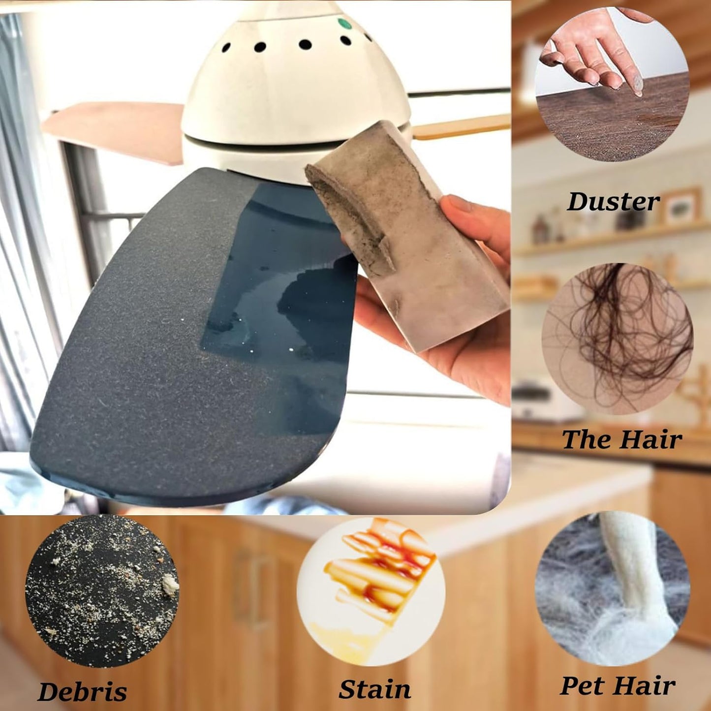 6-Pack Damp Clean Duster Sponge,Magic Sponge Eraser for Housekeeping,Reusable Cleaning Sponge for Blinds,Vents,Mirrors,Glass, Baseboards,Window Track Grooves and Railings (Yellow)