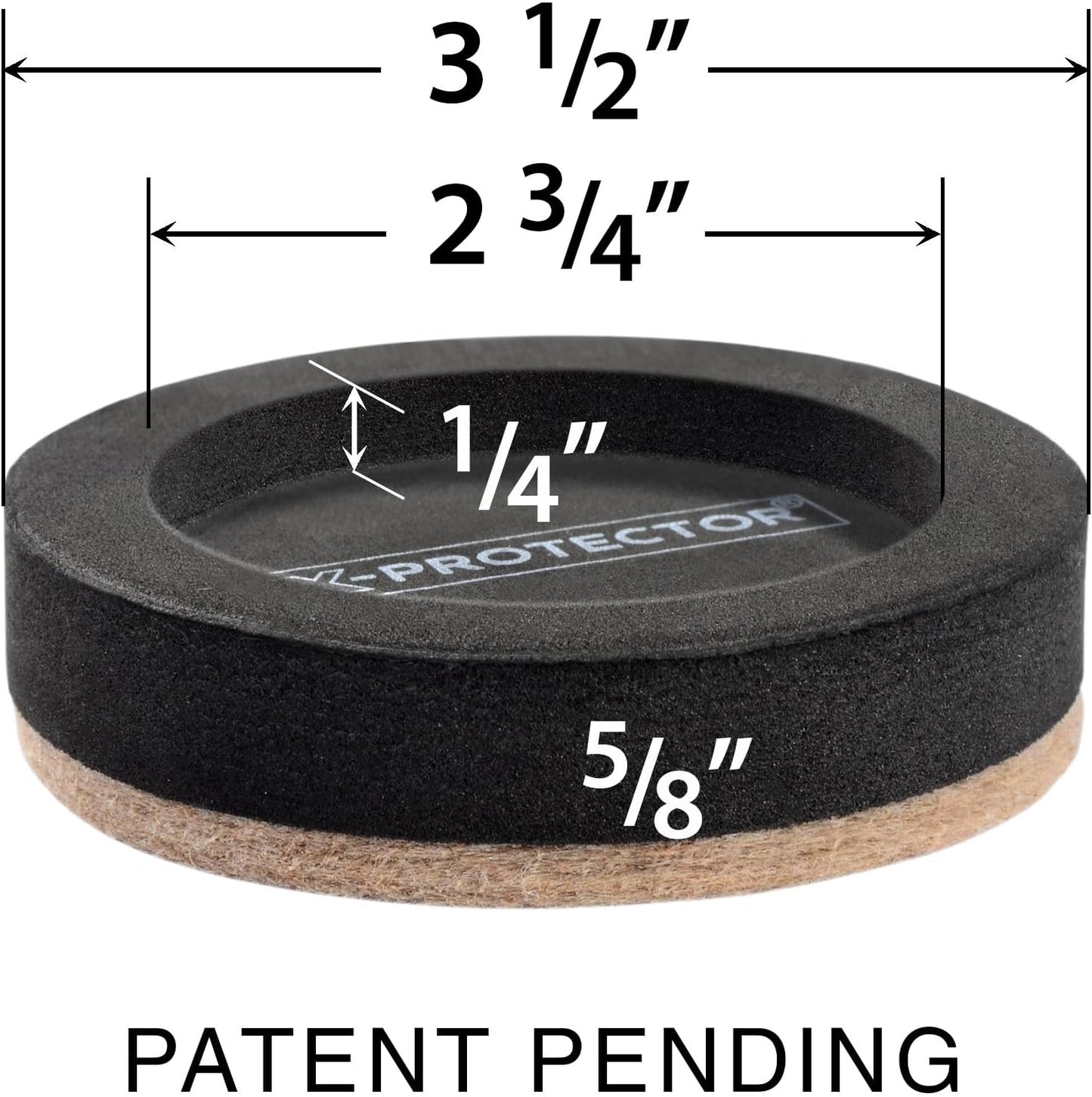 Felt Furniture Sliders for Hardwood Floors X-PROTECTOR 16 PCS 3 ½” - Furniture Slider with Unique Design - Heavy-Duty Furniture Movers for Hard Surfaces - Felt Sliders - Move Your Furniture Easily!