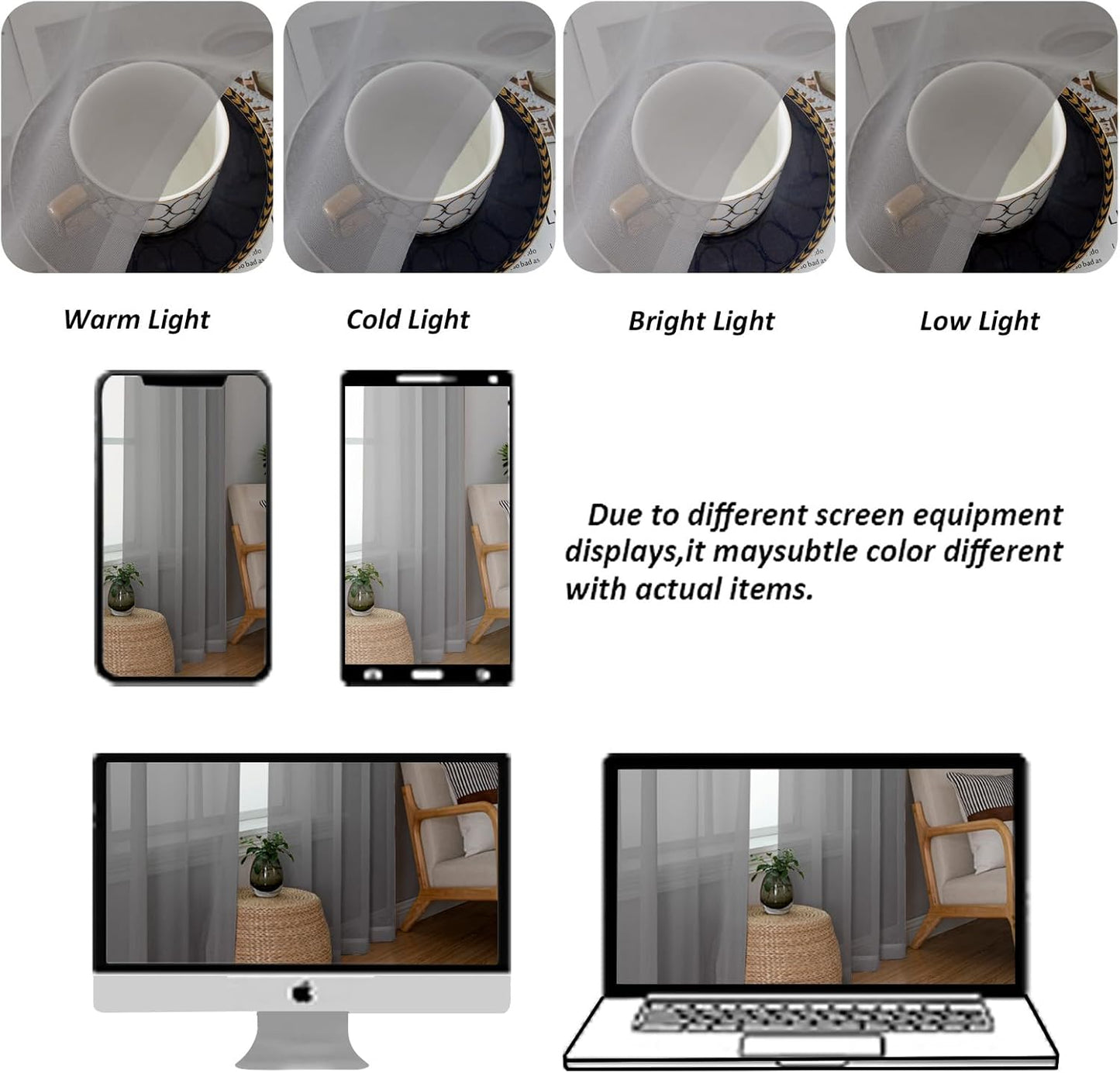 Chyhomenyc Sheer Grey Curtains 84 inches Long 2 Panels Set, Lightweight Solid Elegant Window Curtain Panels/Drapes/Treatment for Bedroom Living Room (42 X 84 Inches, Charcoal Grey)