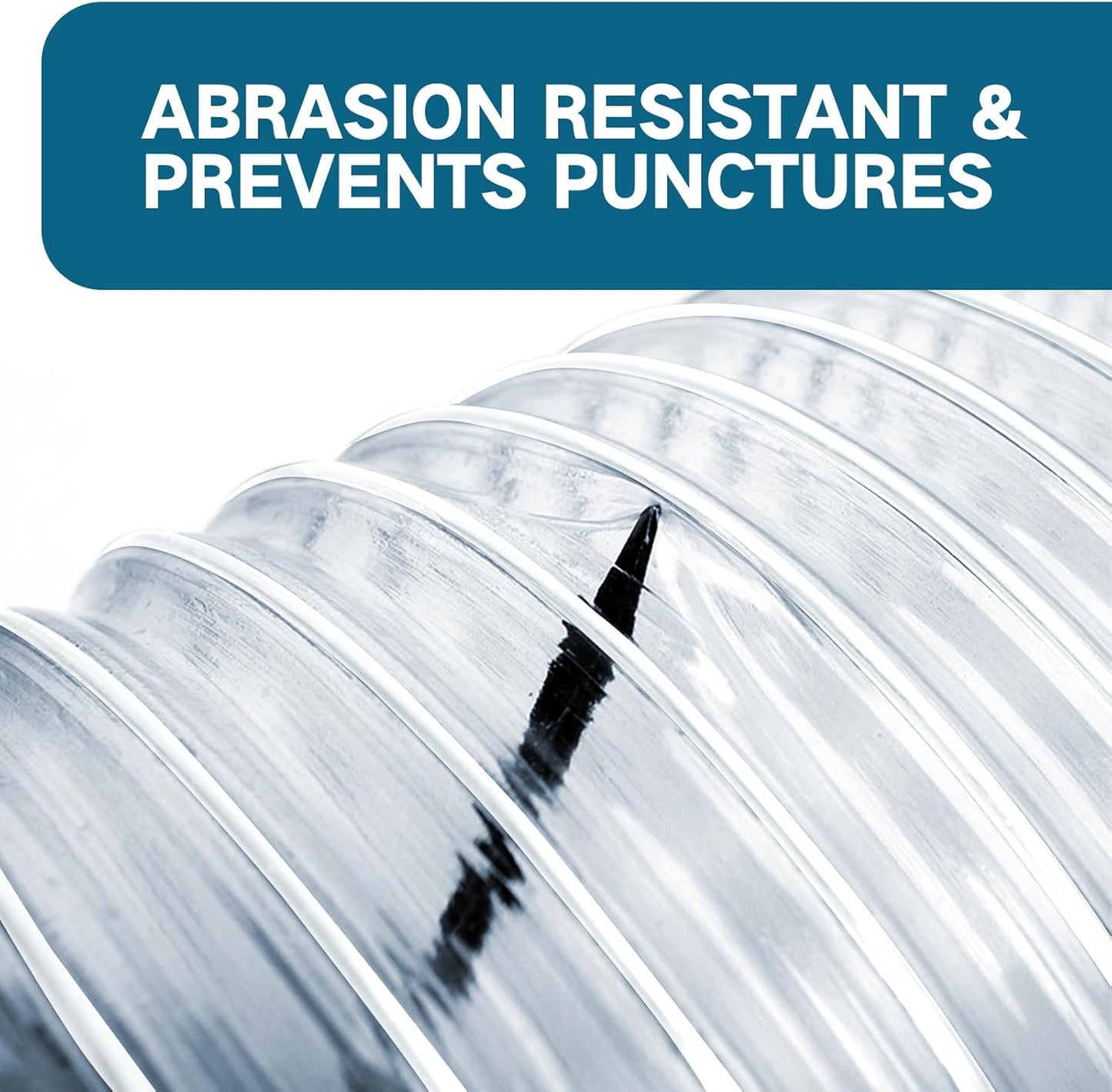 5" x 10' PVC Dust Collection Hose, Flexible Heavy PVC Fume Collection Hose with Carbon Steel Wire Coil, Puncture Resistant Clear PVC Fume Collection Hose for Dust Collectors