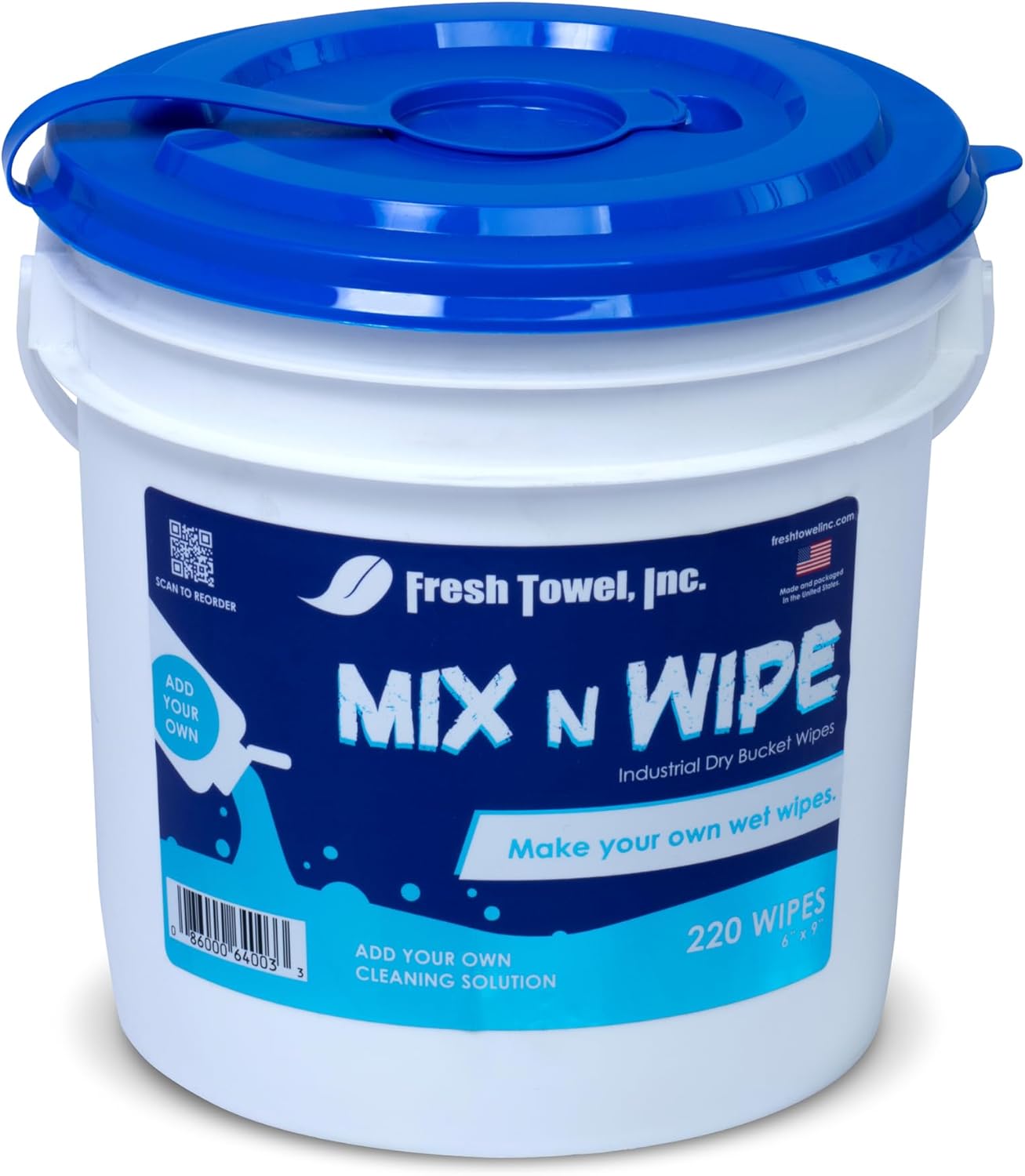 Fresh Towel Mix-N-Wipe Dry Wipes Refill, 1-Pack (220 Sheets) – Make Your Own Wet Wipes – 6" x 9" Sheets – Bulk Paper Towels
