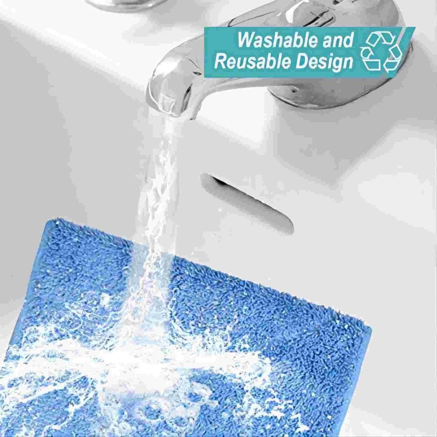 KEEPOW Microfiber Mop Cloth Refills Compatible with MR.SIGA Professional Microfiber Mop, Double Side use, Wet & Dry Mopping, Pack of 8