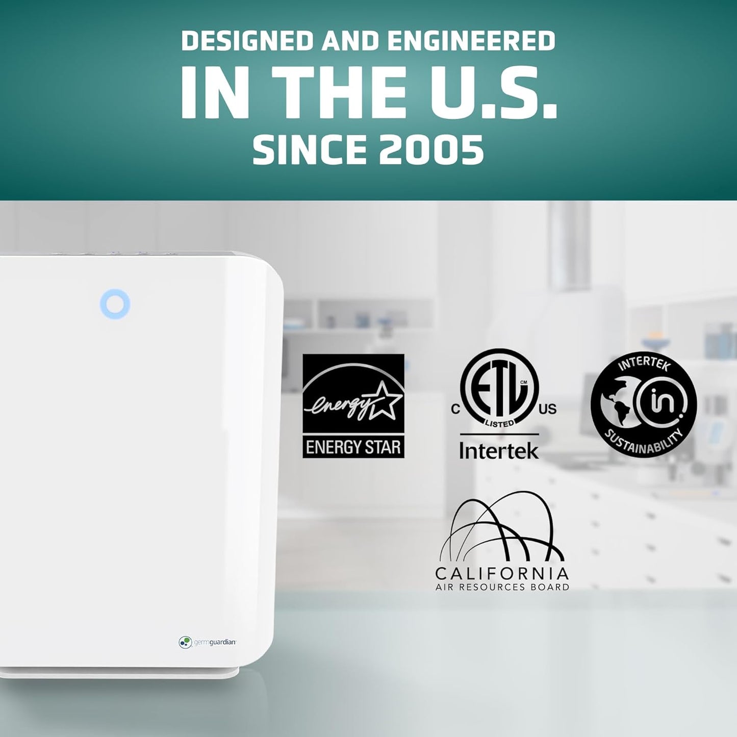 GermGuardian HEPA Air Purifier for Home, Large Rooms up to 1760 Sq. Ft. with HEPA Air Filter & UV-C Light, Zero Ozone Verified, AC5900WCA, White