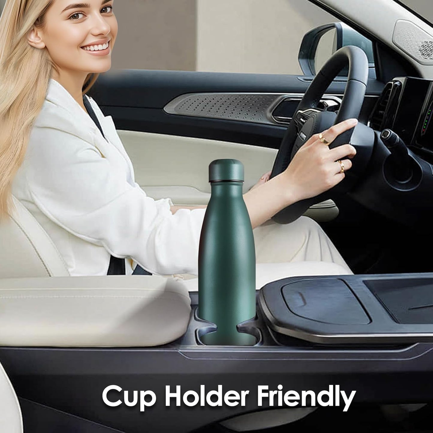 25oz Cola-Bottle Shaped Stainless Steel Leak-proof Water Bottle,Double Wall Vacuum Insulated Metal，Travel Mug For Sports Indoors & Outdoors,BPA-Free Kids Flasks,Army Green(2 Pack)