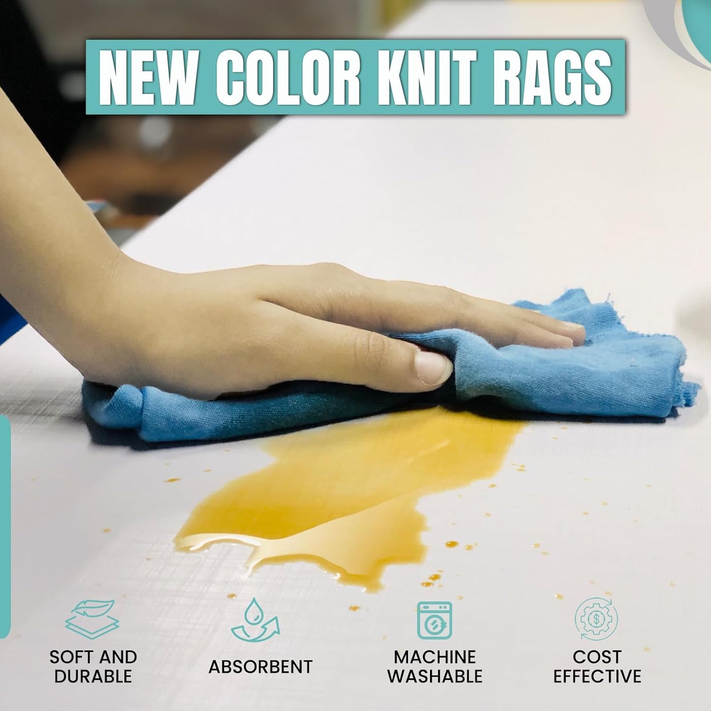 Premium Color Knit Cleaning Rags (2 lb. Bag - Pack of 12) – Shop Rags Bulk for Workshops, Mechanics, Painters, and Home Use, Multipurpose Cotton T-Shirt Rags