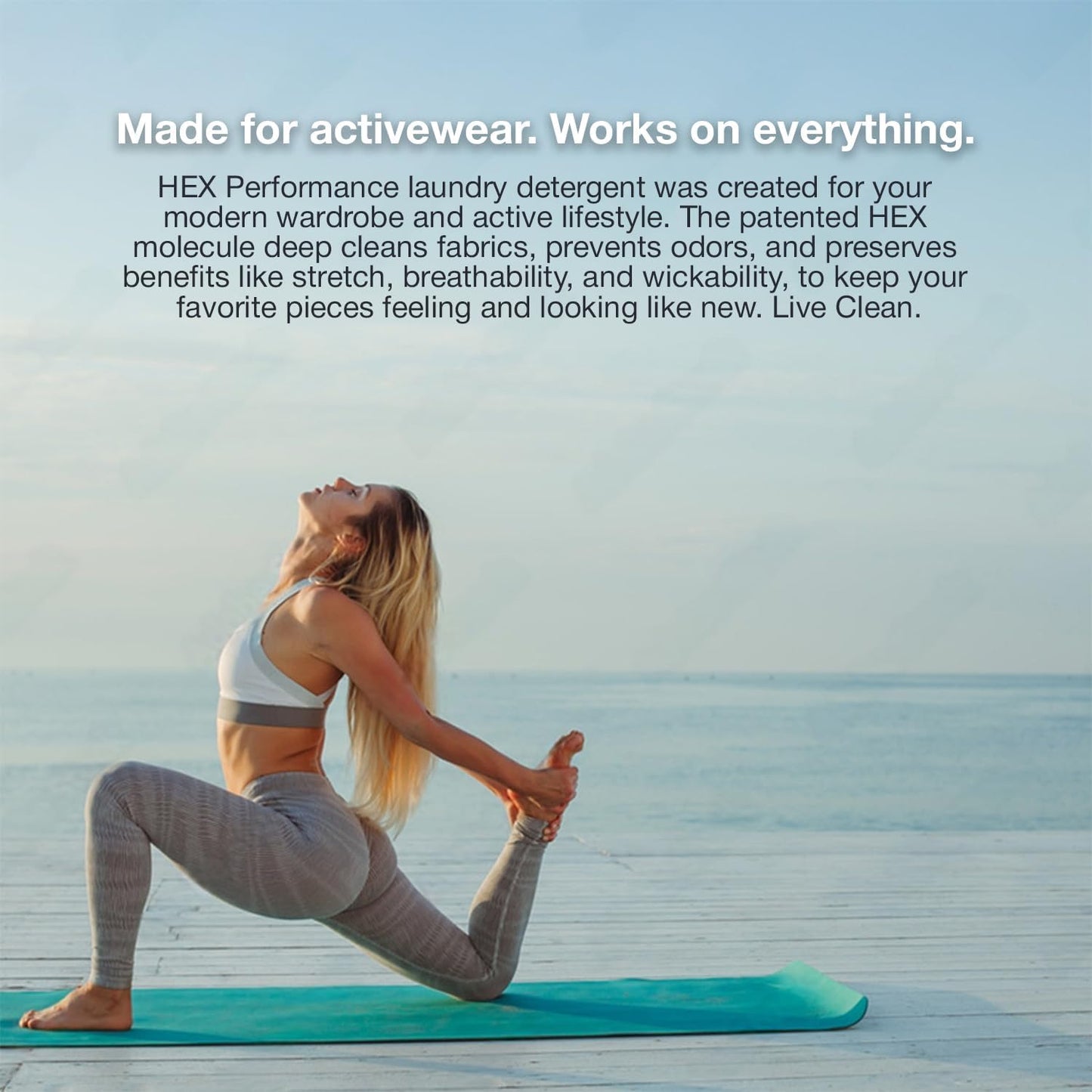 HEX Performance Laundry Detergent, Lavender, 100 Loads (Pack of 2) - Designed for Activewear, Eco-Friendly, Concentrated Formula