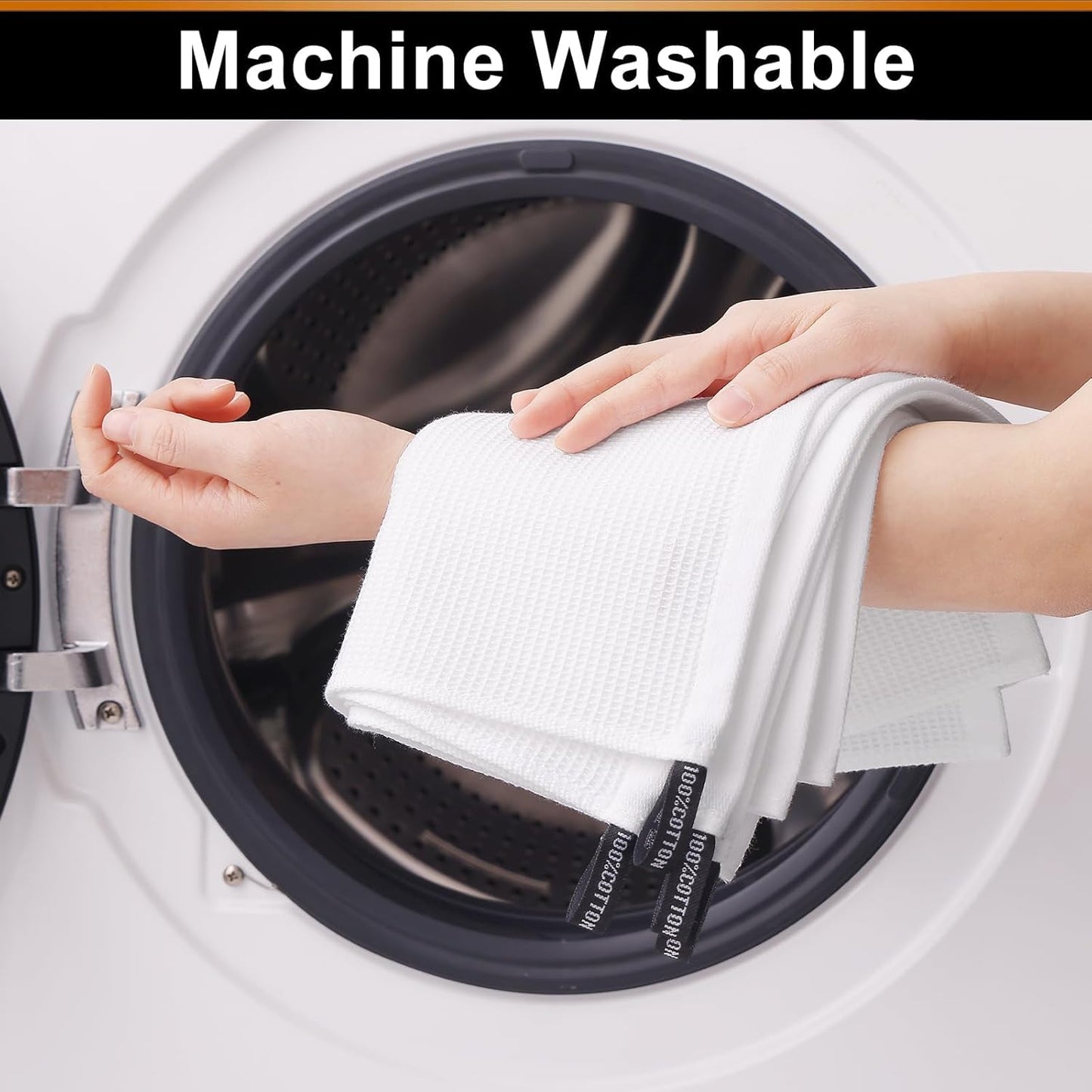 Homaxy 100% Cotton Waffle Weave Dish Cloths - 8 Pack Soft and Absorbent Dish Towels - 12 x 12 Inches Quick Dry Dish Rags - Multiple Colour