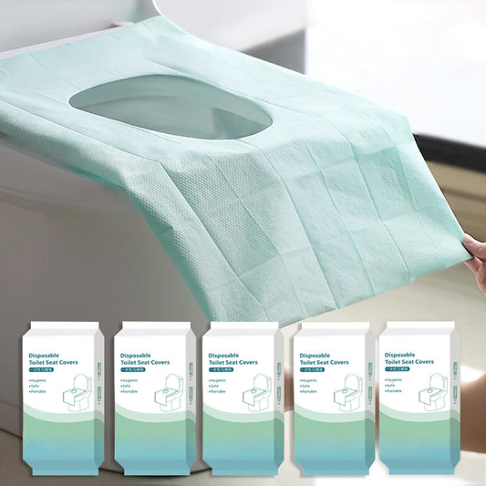 50 Pack Toilet Seat Covers Disposable 16x24 Inch XL Portable Toilet Liners Travel Seat Cover for Outdoors,Hotel, Hospital, Travel, Public Toilet Seat Cover (50pack, GREEN)