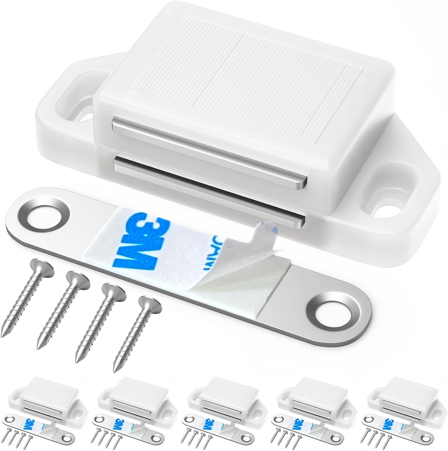 Cabinet Magnetic Catch Door Latch 30LB for Kitchen Drawer Magnets to Stay Closed Magnetic Catch Closet for Drawer（White 6 Pack）