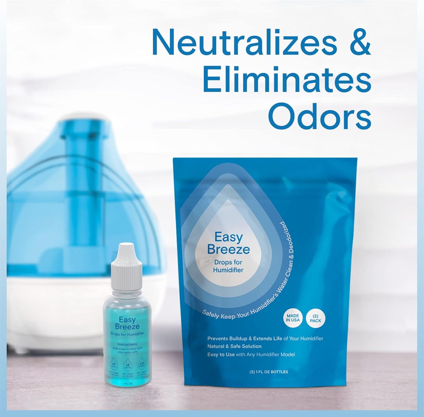 Humidifier Cleaner Drops for All Makes & Models - Made in USA Humidifier Treatment for Peak Performance - Water Humidifier Drops for Cleaning - Humidifier Solution Humidifier Water Treatment