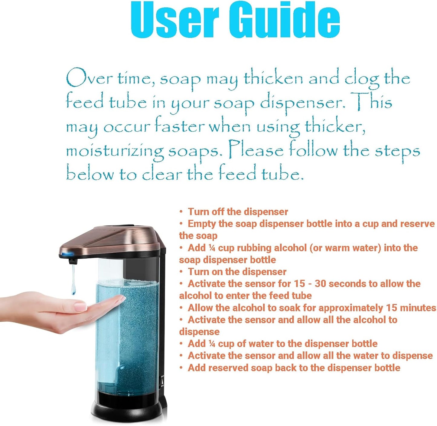 Secura 17oz Automatic Liquid Soap Dispenser, Touchless Battery Operated Hand Soap Dispenser with Adjustable Soap Dispensing Volume Control Dial, Personal Care Dispenser (Antique Copper)