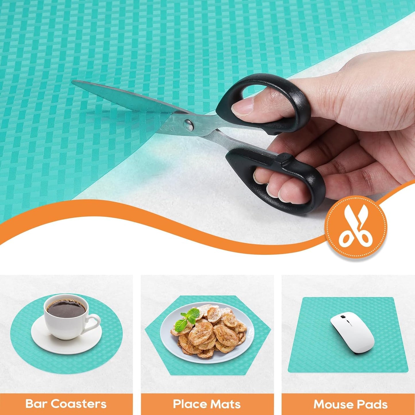 Blue Shelf Liners for Kitchen Cabinets Refrigerator Liners Waterproof & Oil-Proof Kitchen Cupboard Liner Drawer Mats EVA Material Non Adhesive Fridge Liner for Shelves 23.6 x 236.2 Inches