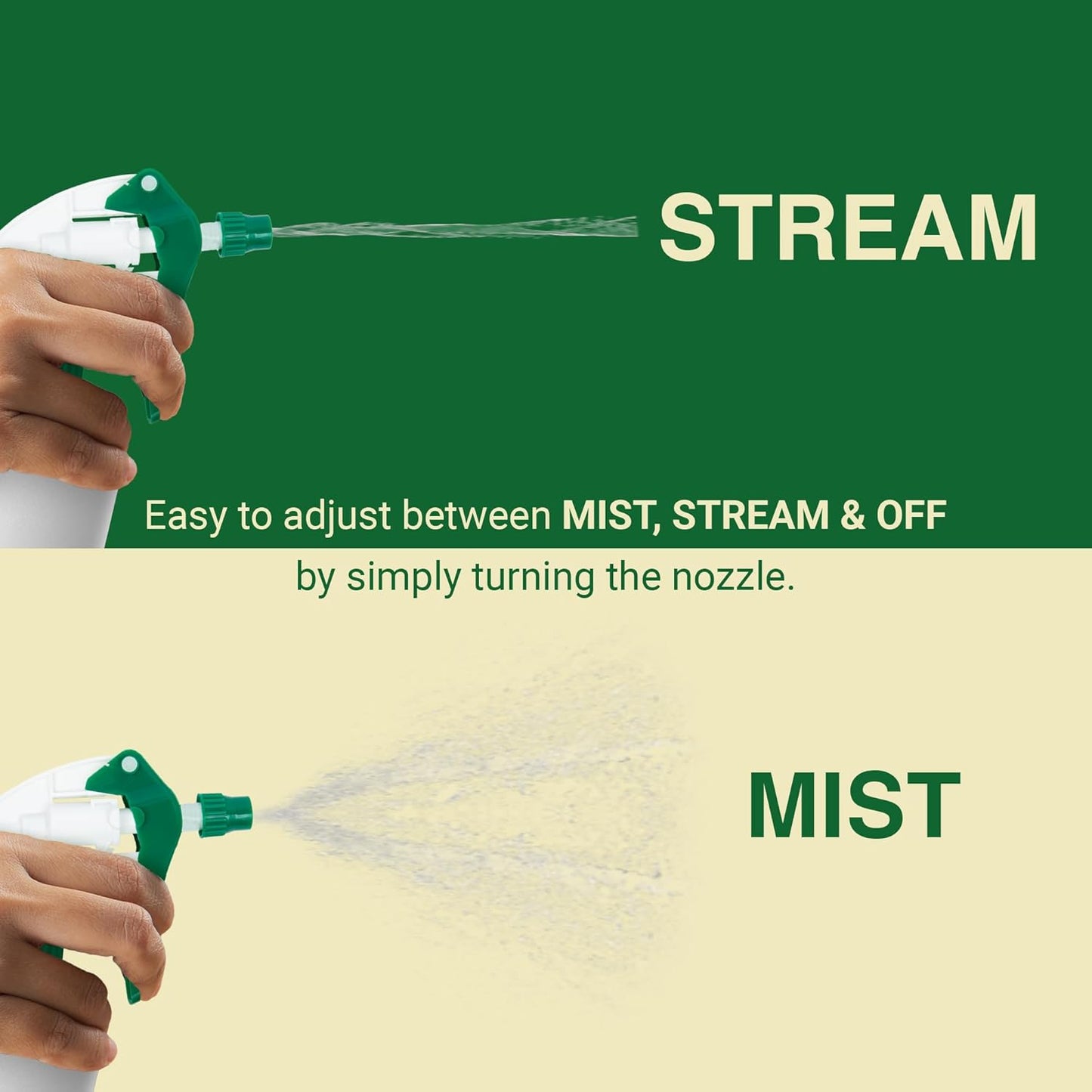 Heluva Green Spray Bottle Nozzle Replacement, Bottle Tops Only - Sprayer Nozzle Triggers for Heavy Duty, Commercial, Home Cleaning Solutions - Fits 8,16,24,32 oz Plastic & Glass Bottles, Green 3 pack