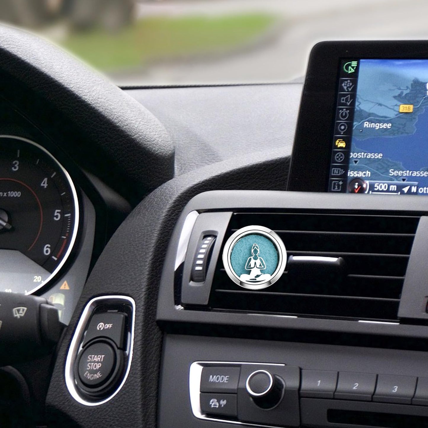 30mm Car Essential Oil Diffuser Vent Clip Air Freshener Vent Clips Aromatherapy with 10 Felt Pads Car Accessories Mother's Day for Women (Yoga Girls)