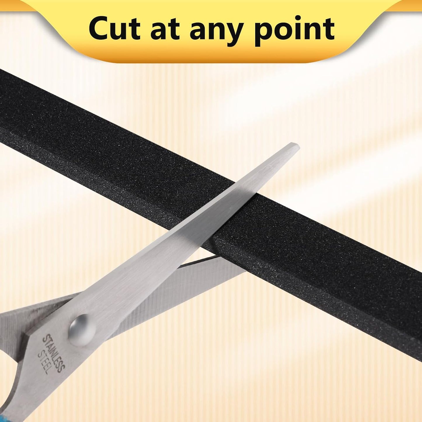 Black Weather Stripping Door Seal Strip (3/5 Inch X 1/2 Inch X 10Feet), Strong Adhesive, Lightproof, Soundproof, Weatherproof Foam Tape Insulation for Sliding Door, Front Door Frame, Windows