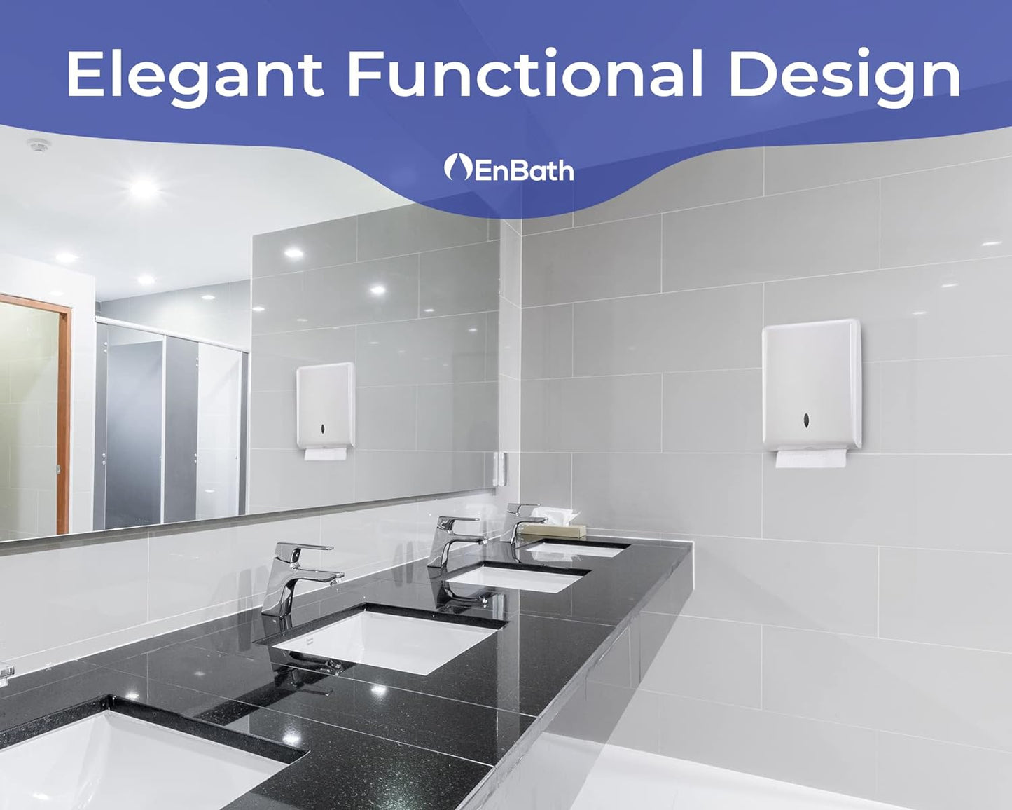 Commercial Paper Towel Dispenser Wall Mount, Holds 500 Multifold, Trifold, Z Fold, C Fold Hand Towels for Bathroom/Restroom, Office, Shop, or Home (White)