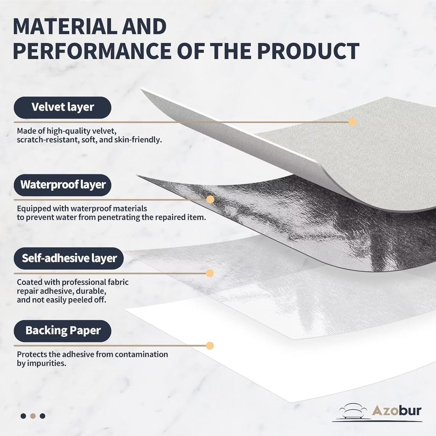 Azobur Velvet Patch,Self-Adhesive Rectangular Flannel Fabric Patch,Multicolor Available Anti Scratch Velvet 8X11 Inch Peel and Stick for Sofas, Automotive Interior, Handbags,and Pillow (Light Grey)