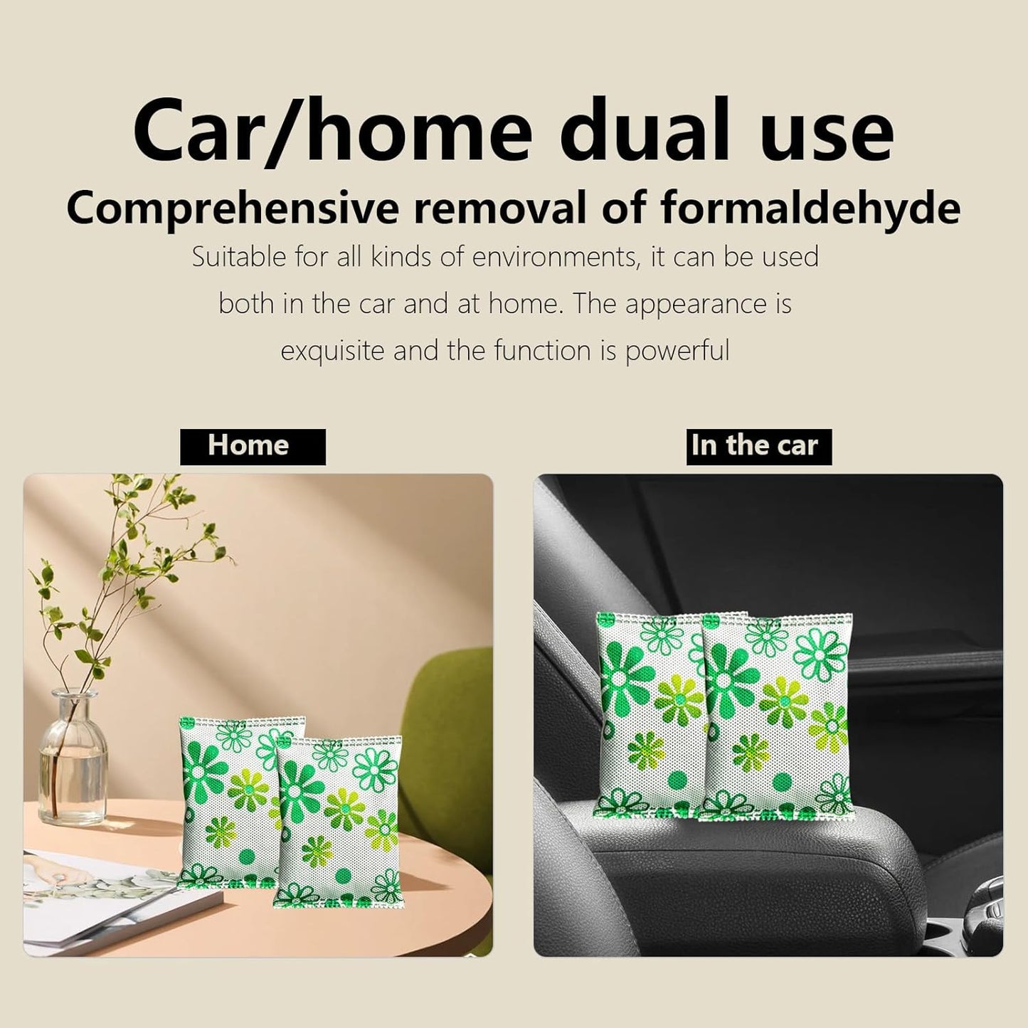 12 Pack Activated Charcoal Odor Absorber,Refrigerator Deodorizer,Odor Eliminator for Home,Pet,Car,50g/Pack