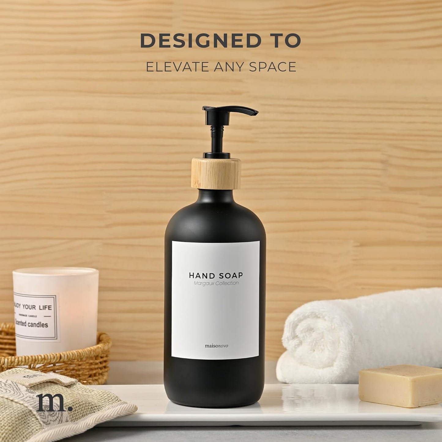 MaisoNovo Soap Pump Replacement - 2X Black Bamboo Pumps - Pump Dispenser - Soap Dispenser Pump Replacement - Stainless Steel Soap Pump - Pump for Soap Dispenser