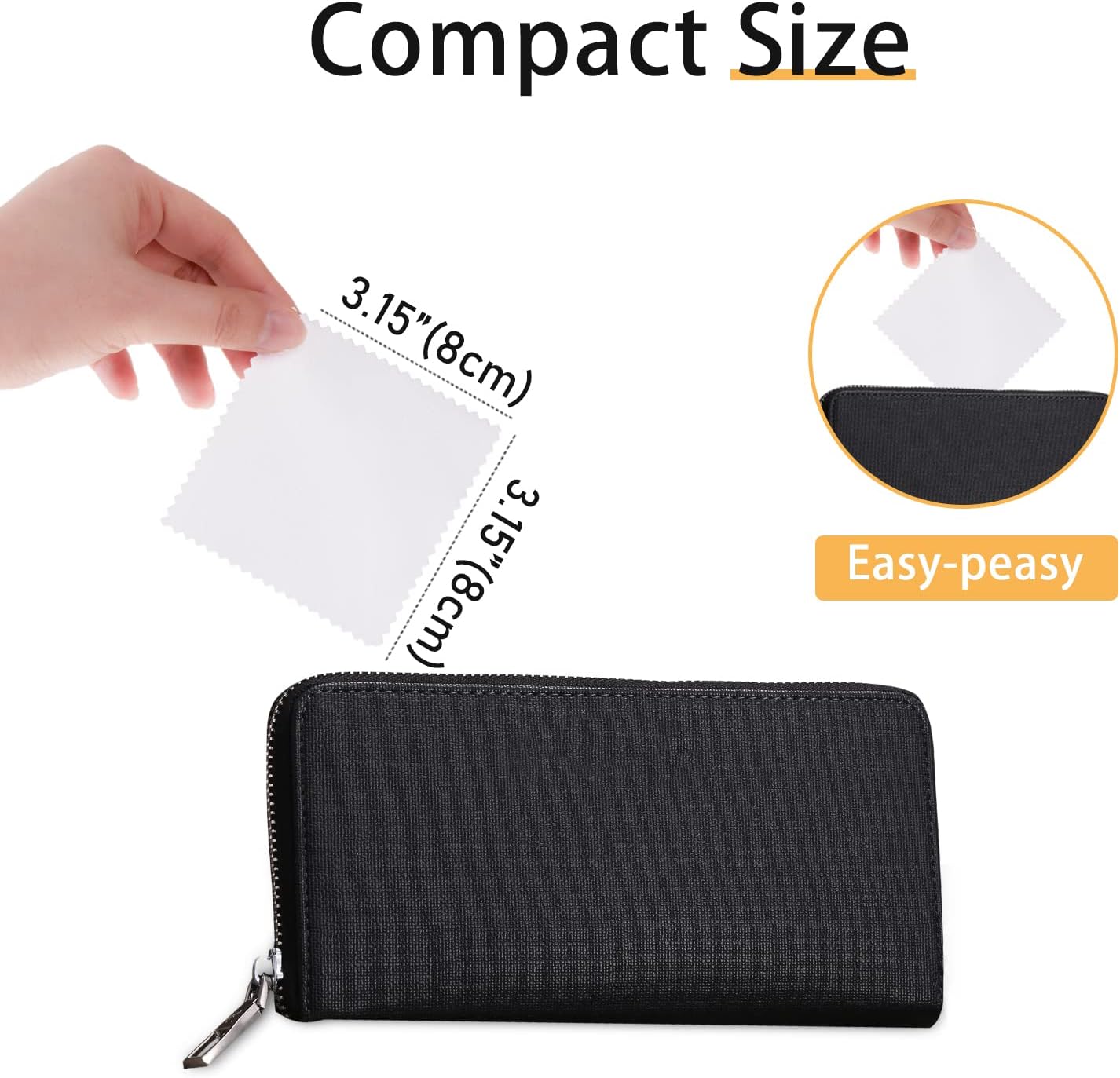 CATIFLIN 100pcs Jewelry Cleaning Cloth, Silver Polishing Cloth Individually Wrapped, Small Jewelry Polishing Cloth for Sterling Silver, Gold, Platinum and More (White, 3.15" x 3.15")