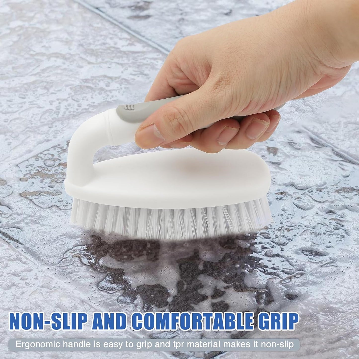 Scrub Brushes for Cleaning Bathtub Scrubber Heavy Duty Scrub Brush with Handle Stiff Bristle Cleaning Brush for Shower, Kitchen, Sink, Bathroom, Floor