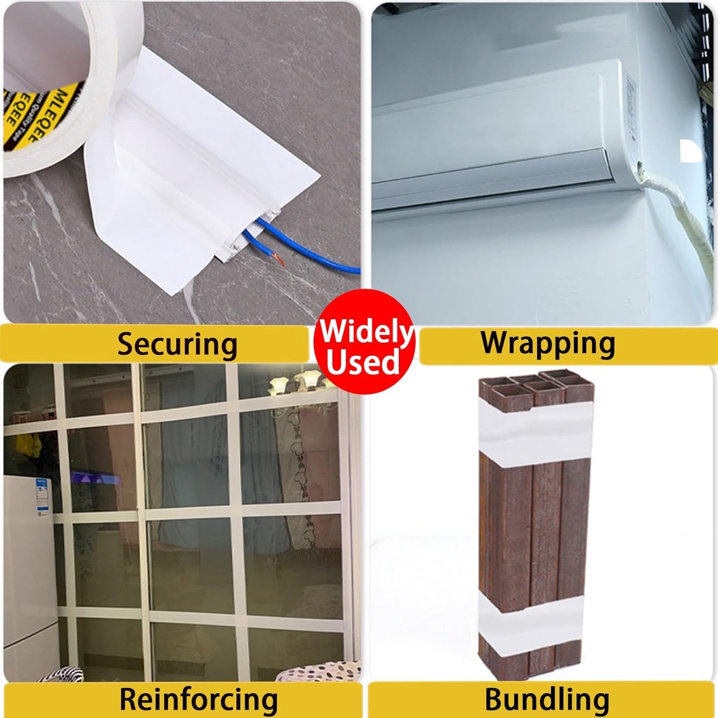 Duct Tape Heavy Duty Single Sided, Strong Adhesive High Strength, Waterproof Mesh Tape for Indoor and Outdoor Repairing Sealing Bonding, Easy Use Hand Tearable, 1.57 Inch x 66 Feet, White