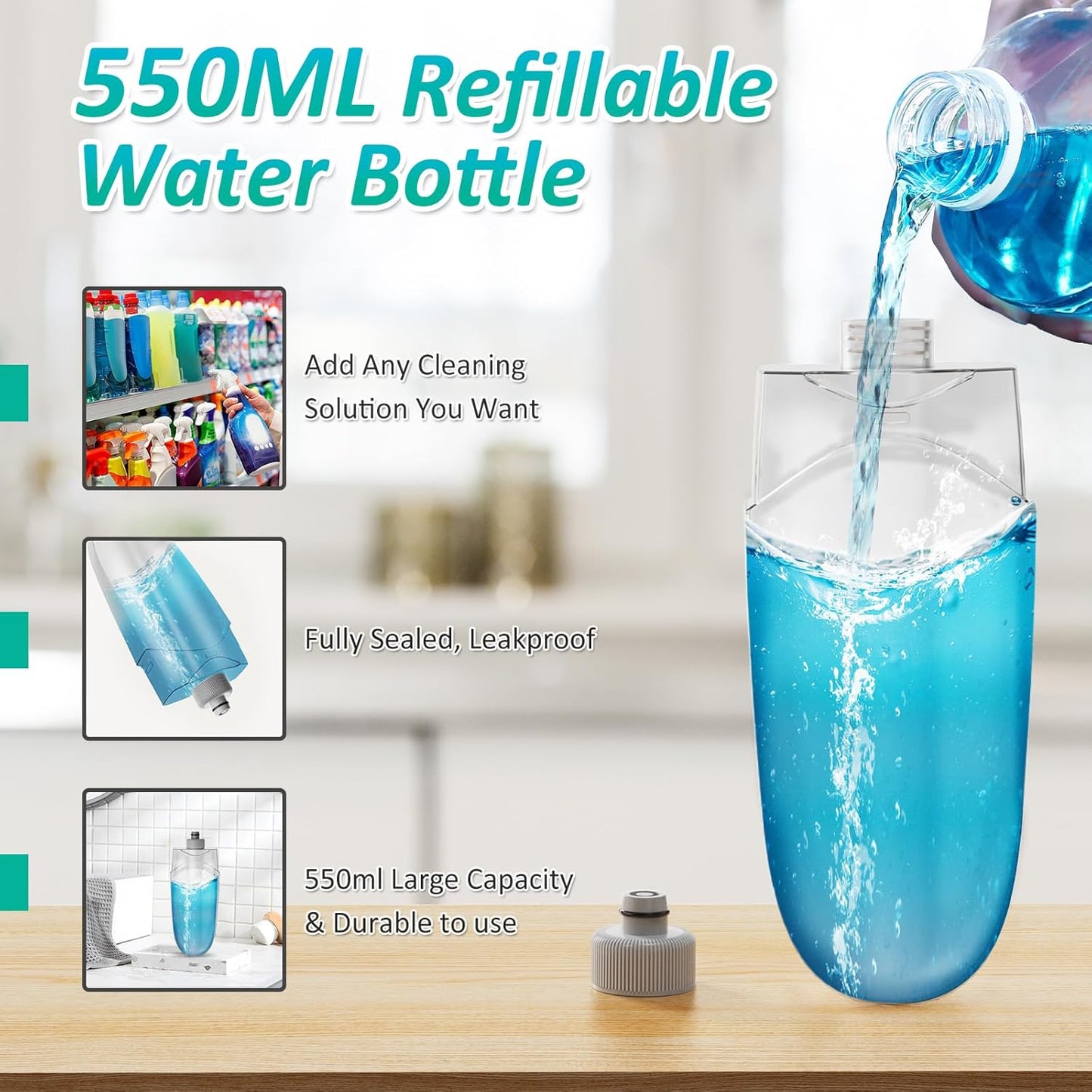 Spray Mops for Floor Cleaning, TRAV-ROUND Microfiber Wood Floor Mop with 3 Reusable Washable Pads Fit for Swiffer Powermop for Dry Dust Wet Cleaning on Hardwood Laminate Wood Ceramic Vinyl Tile