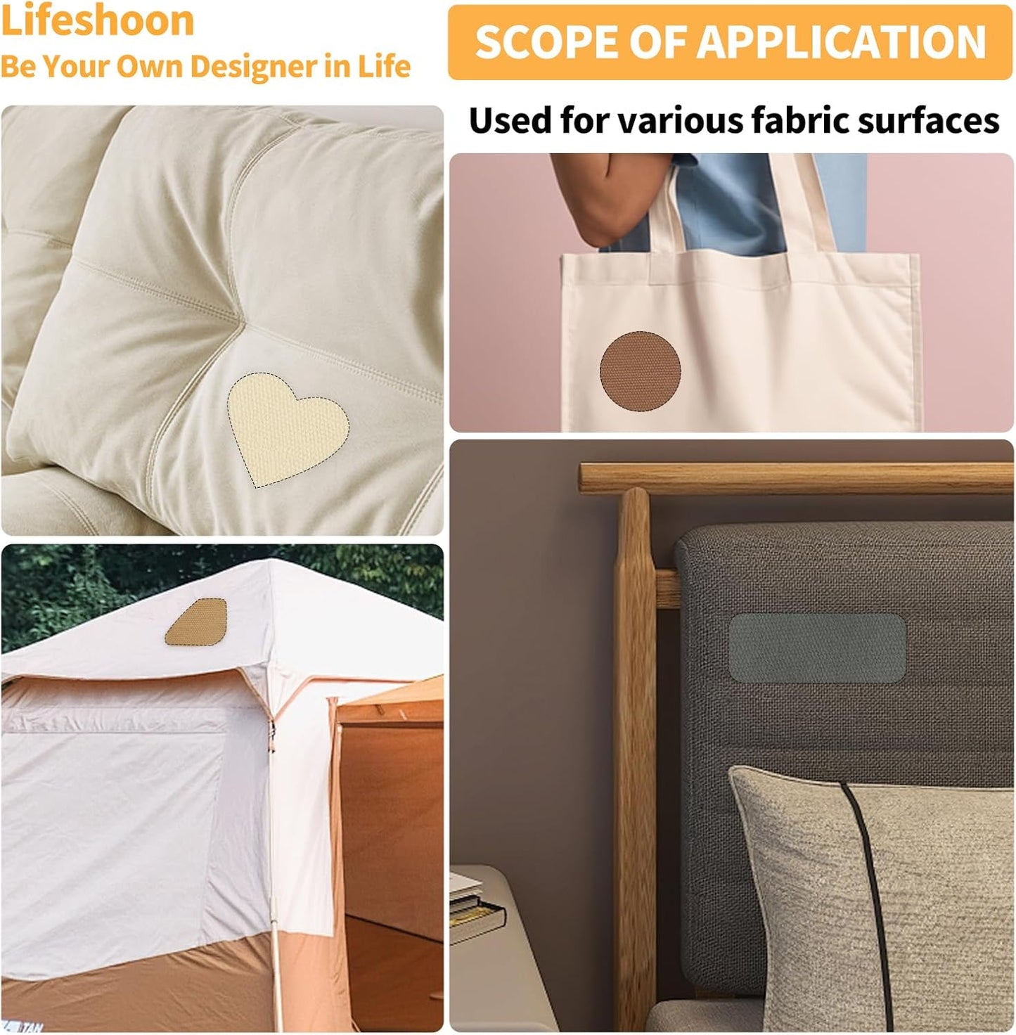 Fabric Repair Patches, 17X79 Inch Canvas Self-Adhesive Fabric Patches Tape Durable, DIY Large Canvas Repair for Sofa, Couches, Furniture, Chair, Clothing （17X79 Inch, Brown）