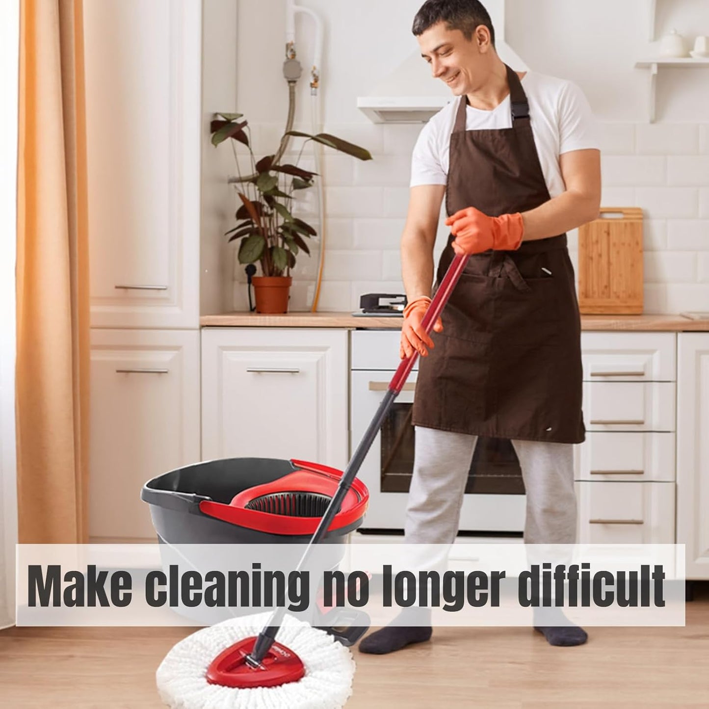 9Pcs Spin Mop Replacement Heads, White Large 360° Easy Wring Spin Mop Head 100% Microfiber Refill, Easy Cleaning Spin Mop Head, Deep Clean, Machine Washable for Easy House Cleaning Floor Mopping