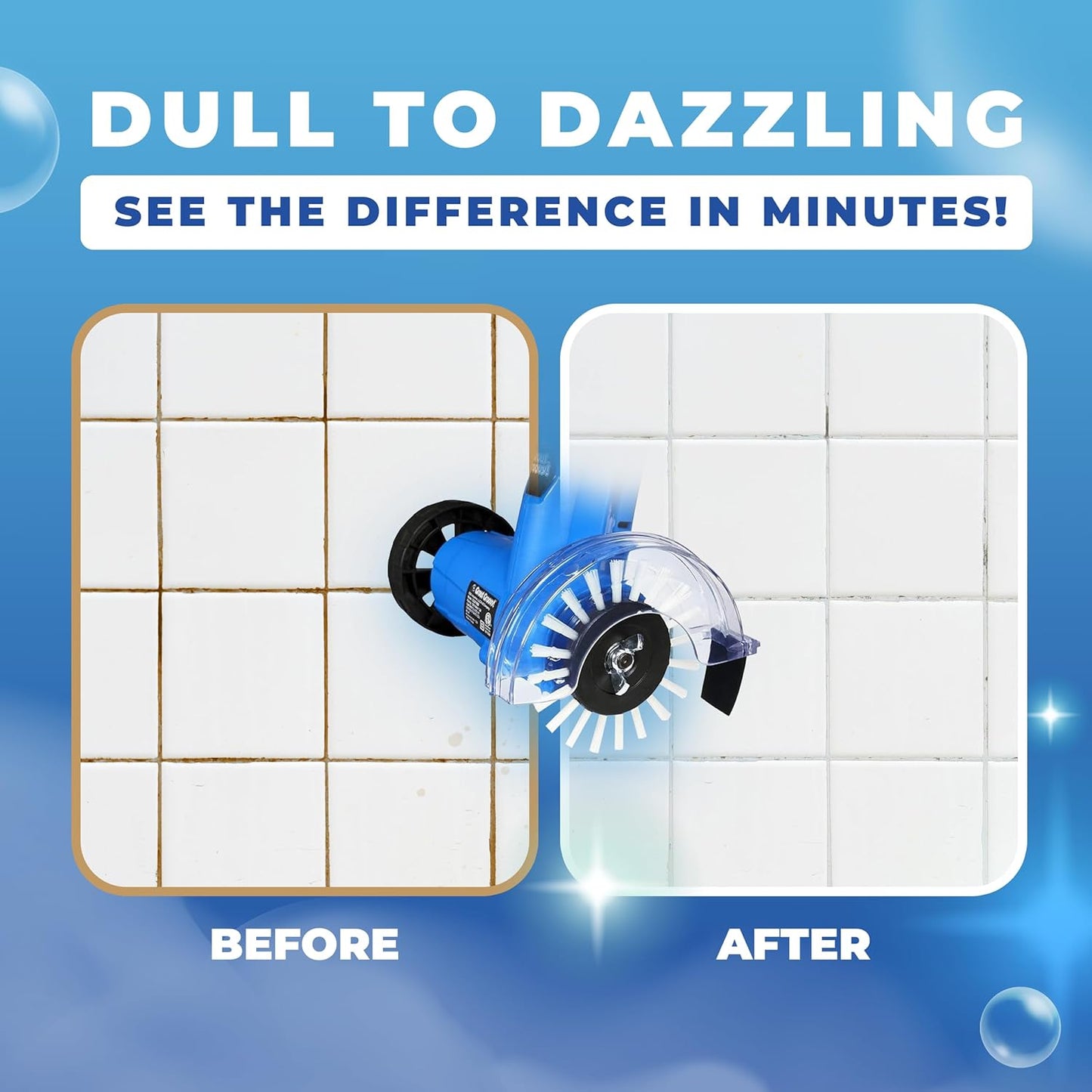 Electric Stand-Up Lightweight Grout Cleaning Machine – Easy-to-Use Tile Grout Cleaner for Deep Cleaning Kitchen Floors, Bathrooms & Tile Surfaces | Powerful Electric Floor Scrubber Tool (Original)