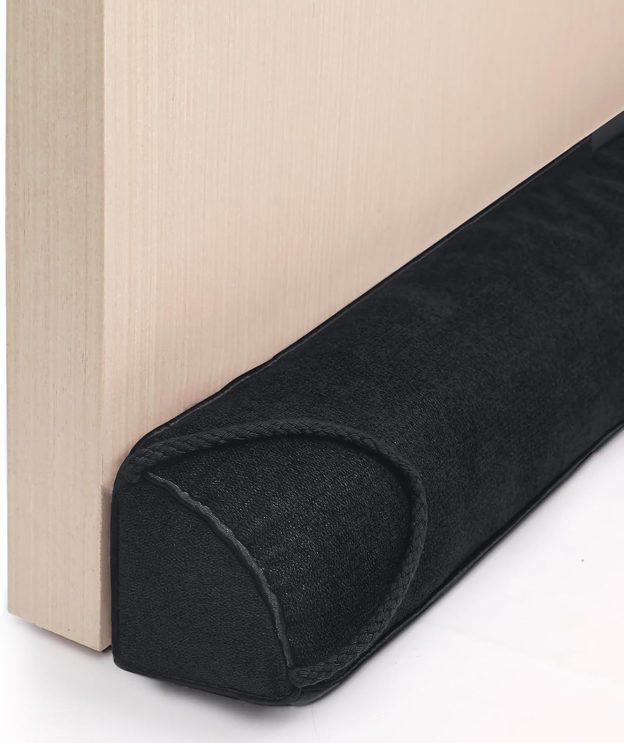 Anze Door Draft Stopper 32 inch Weighted Triangle Draft Stopper Door Air Noise Sound Blocker Warm in Winter and Cool in Summer, Black