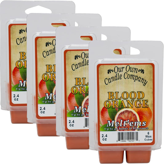 Our Own Candle Company Premium Wax Melt, Blood Orange Scent, Handmade in The USA, 24 Cubes (4 Pack, 9.6oz Total)