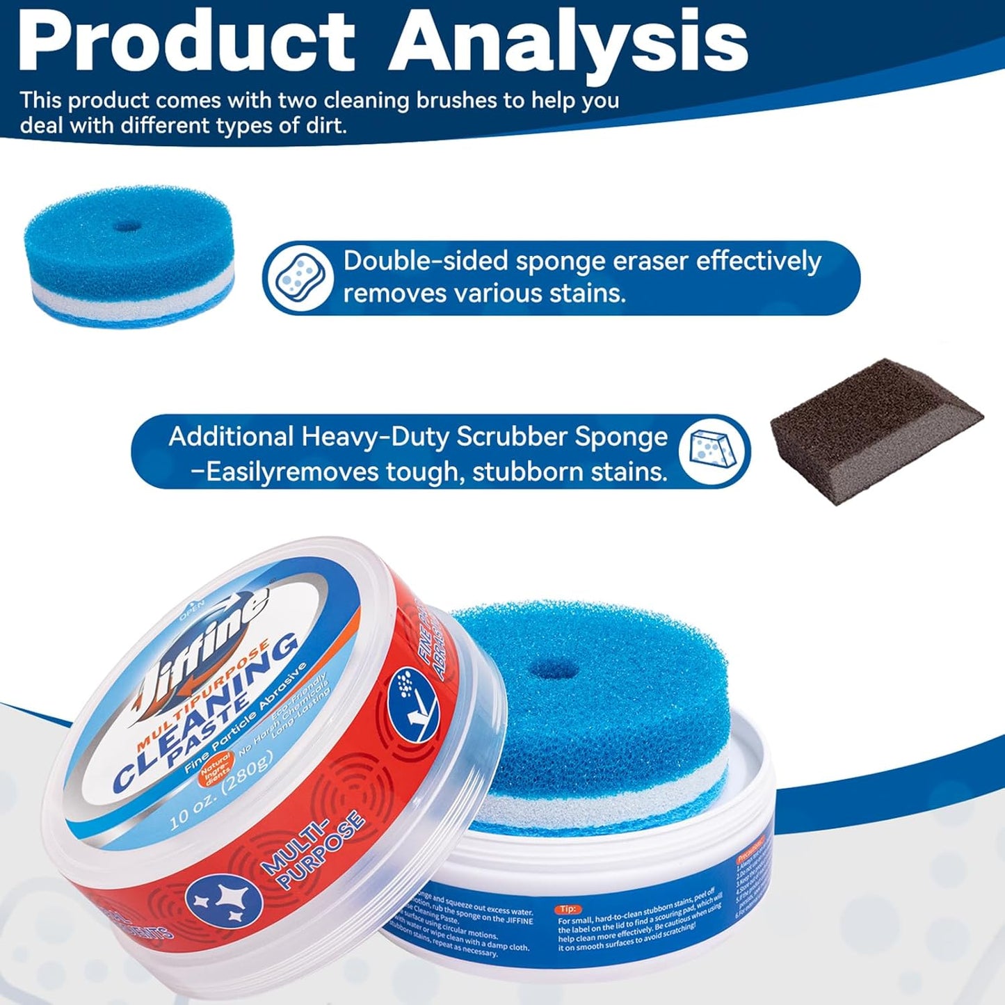 Cooktop Cleaner Paste, Easily Remove Burned-On Food, Grease and Watermarks, Leaving Your Glass Cook Top Sparkling, 2-Pack – 10 oz Bottles