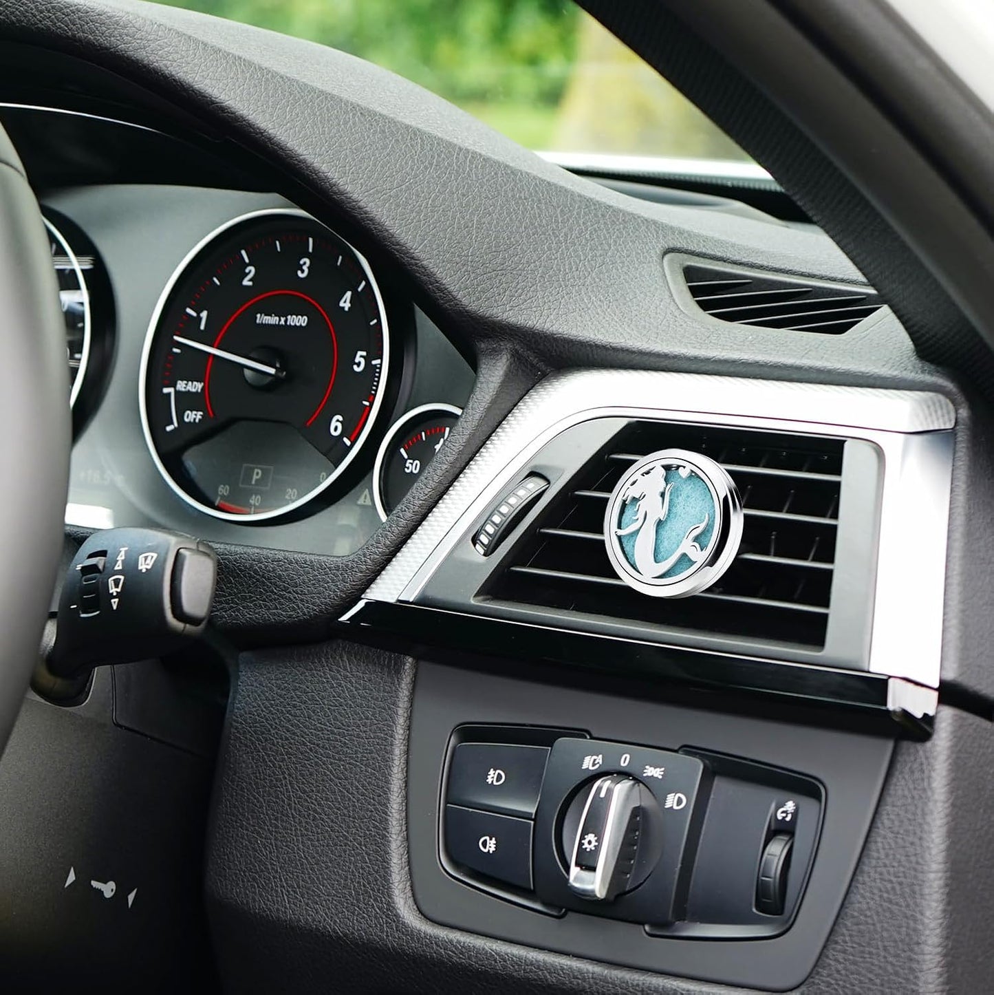 30mm Car Essential Oil Diffuser Vent Clip Air Freshener Vent Clips Aromatherapy with 10 Felt Pads Car Accessories Mother's Day for Women (Mermaid)