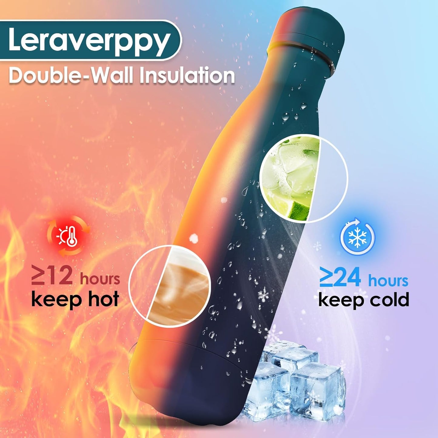 17oz Cola-Bottle Shaped Stainless Steel Leak-proof Water Bottle,Double Wall Vacuum Insulated Metal,Travel Mug For Sports Indoors & Outdoors,BPA-Free School Kids Flasks,Mix(8 Pack)