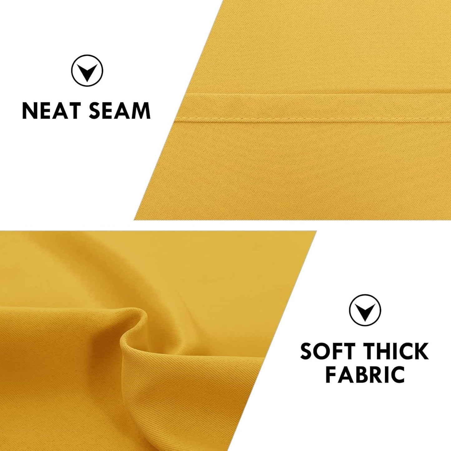 DWCN Blackout Curtains Room Darkening Thermal Insulated Bedroom Curtains Window Curtain Panels, 42 x 84 inches Long, Set of 2 Yellow Rod Pocket Drapes