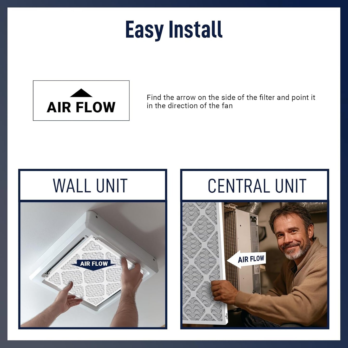 14x14x1 MERV 8 Air Filters 6-Pack, Actual Size 13.7" x 13.7" x 0.75" – Compatible with HVAC, Air Conditioners & Furnaces– High Particle Capture & Smooth Airflow