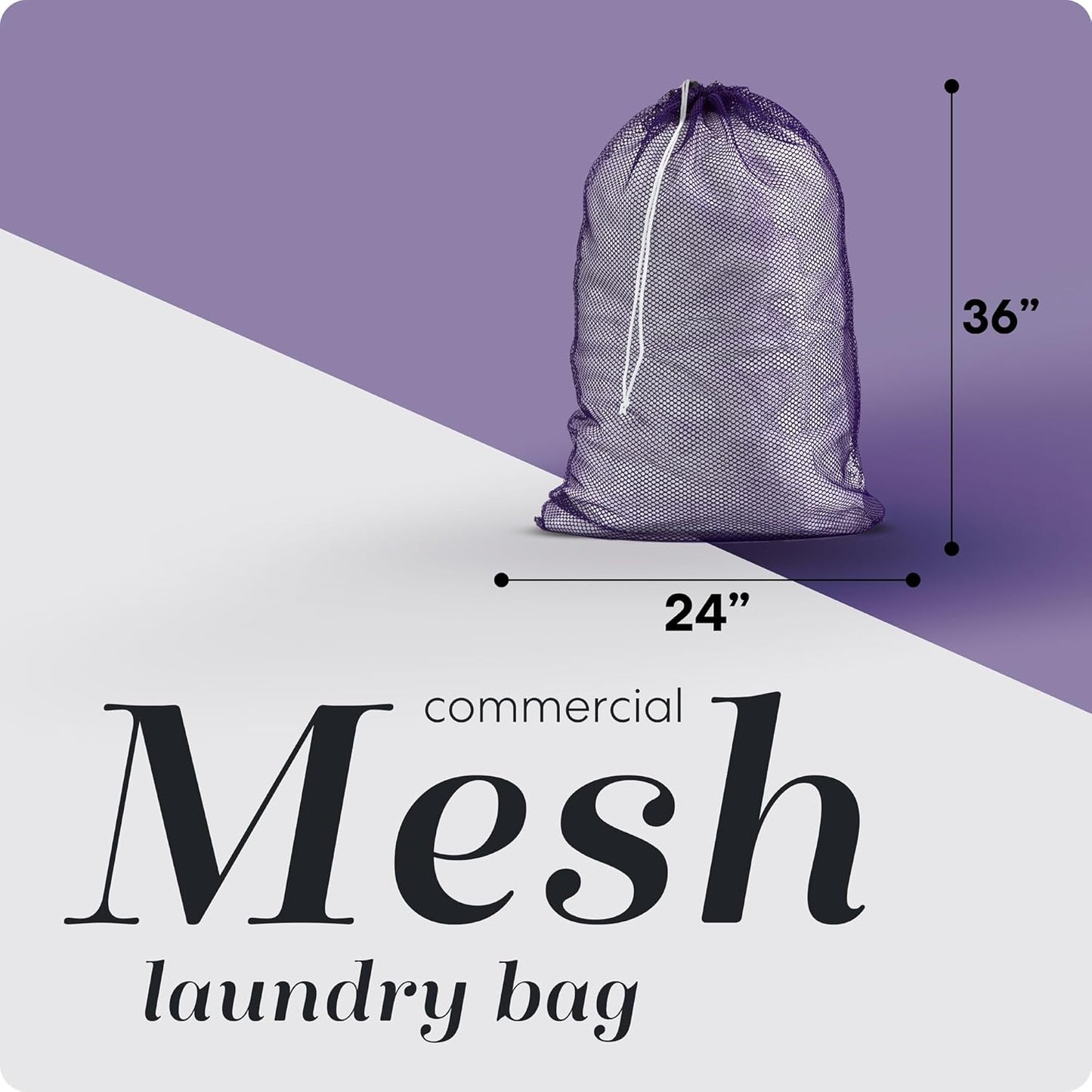 Handy Laundry Mesh XL Laundry Bag - Durable, Machine Washable with Secure Drawstring Closure - Perfect for College Dorms, Laundromats, Apartments (Purple, Large 24" x 36")