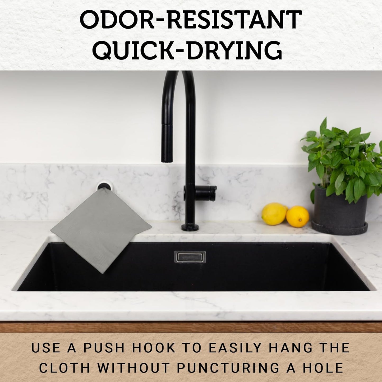 Nordhus Design Swedish Dishcloths, Grey 10-Pack, Reusable, Washable Cellulose Cotton Kitchen Cloths - Replace Paper Towels, Wipes, Sponges, Dish Rags