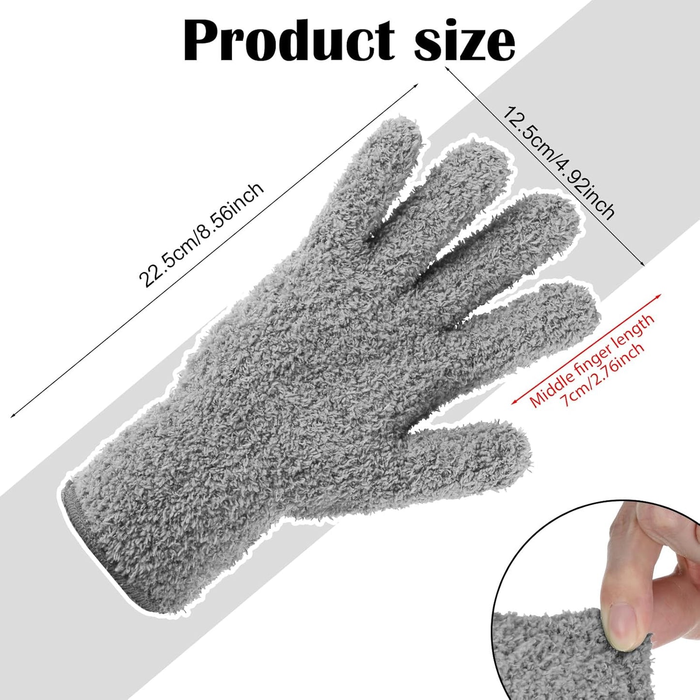 Plant Dusting Gloves, Microfiber Dusters for Cleaning Kitchen Indoor Mitt for House Use Desk Window Blind Screen Wash