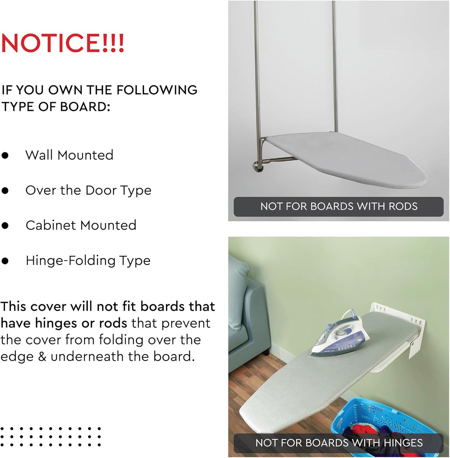 Encasa XO Ironing Board Cover and Pad - Thick 4mm Felt, Heat & Scorch-Resistant, Fits Medium Boards 42"x14", Elastic Bungee Cord Tightening, Easy Fit, Stain-Safe Dye, Triangles Aqua