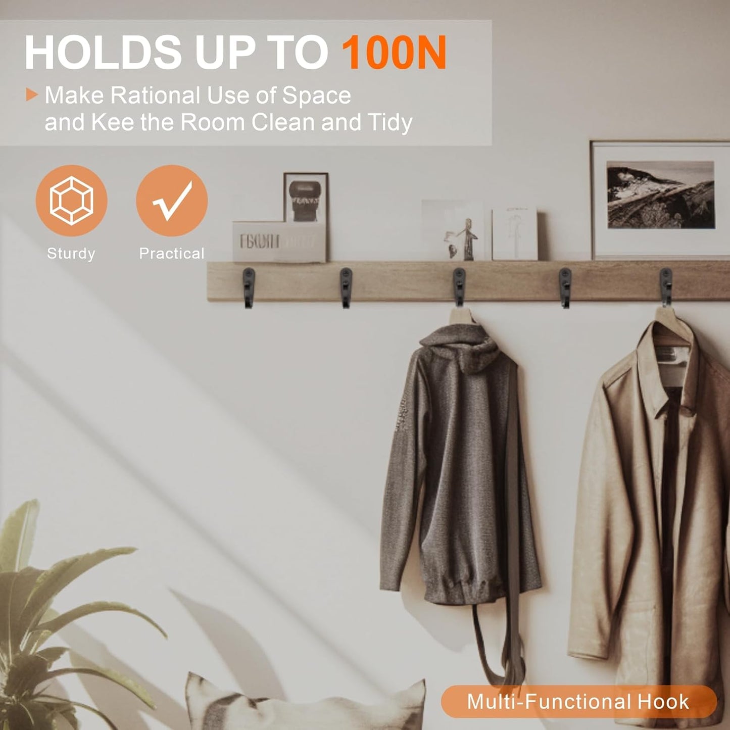 20PCS Heavy Duty Metal Coat Hooks for Wall, Single Prong Hanging Hooks with 40 Screws for Towels, Backpacks, Hats & Dog Leashes