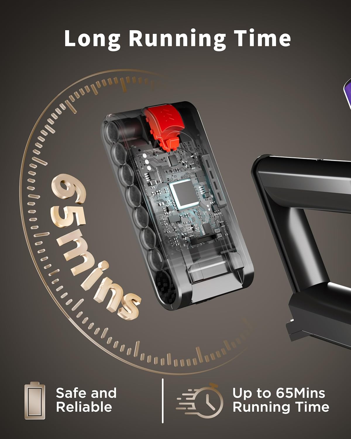 Cordless Vacuum Cleaner, 580W 50Kpa 65Mins, Vacuum Cleaners for Home, Stick Vacuum with Anti-Tangle Brush, Wall Mount Charge, Rechargeable Cordless Vacuum for All Floor/Sofa/Pet Hair/All Floor