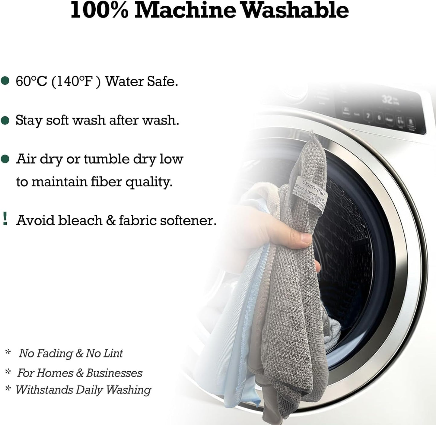 2-Step Glass Cleaning Cloth 3-Pack - Lint-Free Microfiber Towels Polish & Scrub Kit - Water Only Streak-Free for Windows, Cars, Mirrors - Blue, Brown, Gray