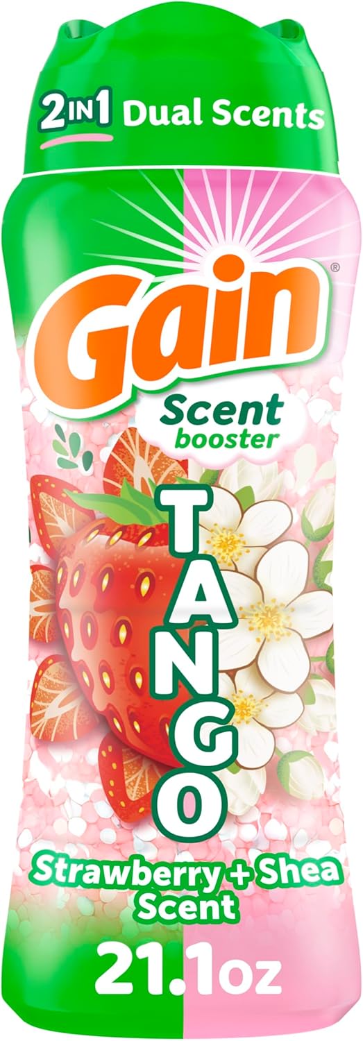 Gain Tango 2-in-1 Laundry Scent Booster Beads, Strawberry and Shea Scent, 21.1 oz, Laundry Beads with Dual Scents Plus All Day Freshness