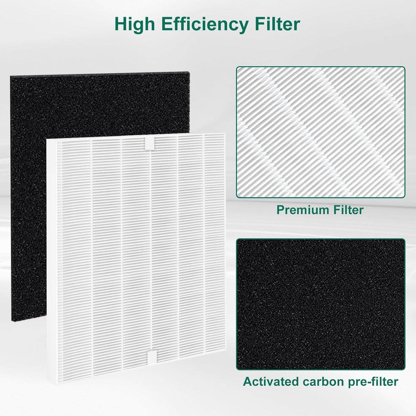 AP-1512HH Replacement Filter Compatible with Coway Airmega AP-1512HH and Airmega 200M air Puri-Fier, AP-1512HH-FP, AP-1518R, AP-1519P, 4 Filter, 4 Carbon Filters, Compared to Part #3304899