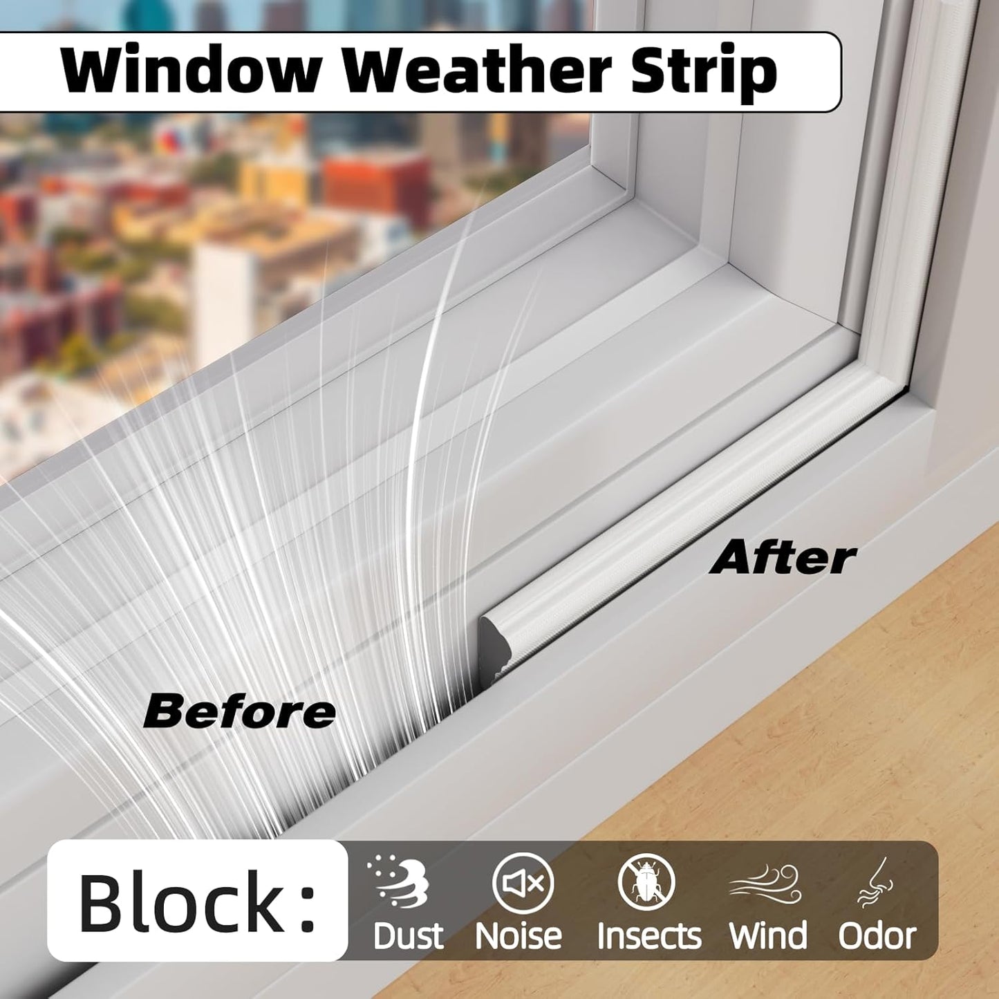 2Pcs×196" Wedge Weather Stripping Door Seal Strip for Door Frame & Window,Self Adhesive Window Insulation Draft Stopper Seal for Winter,Gray Foam Door Gap Filler for Soundproofing Light Blocker,White